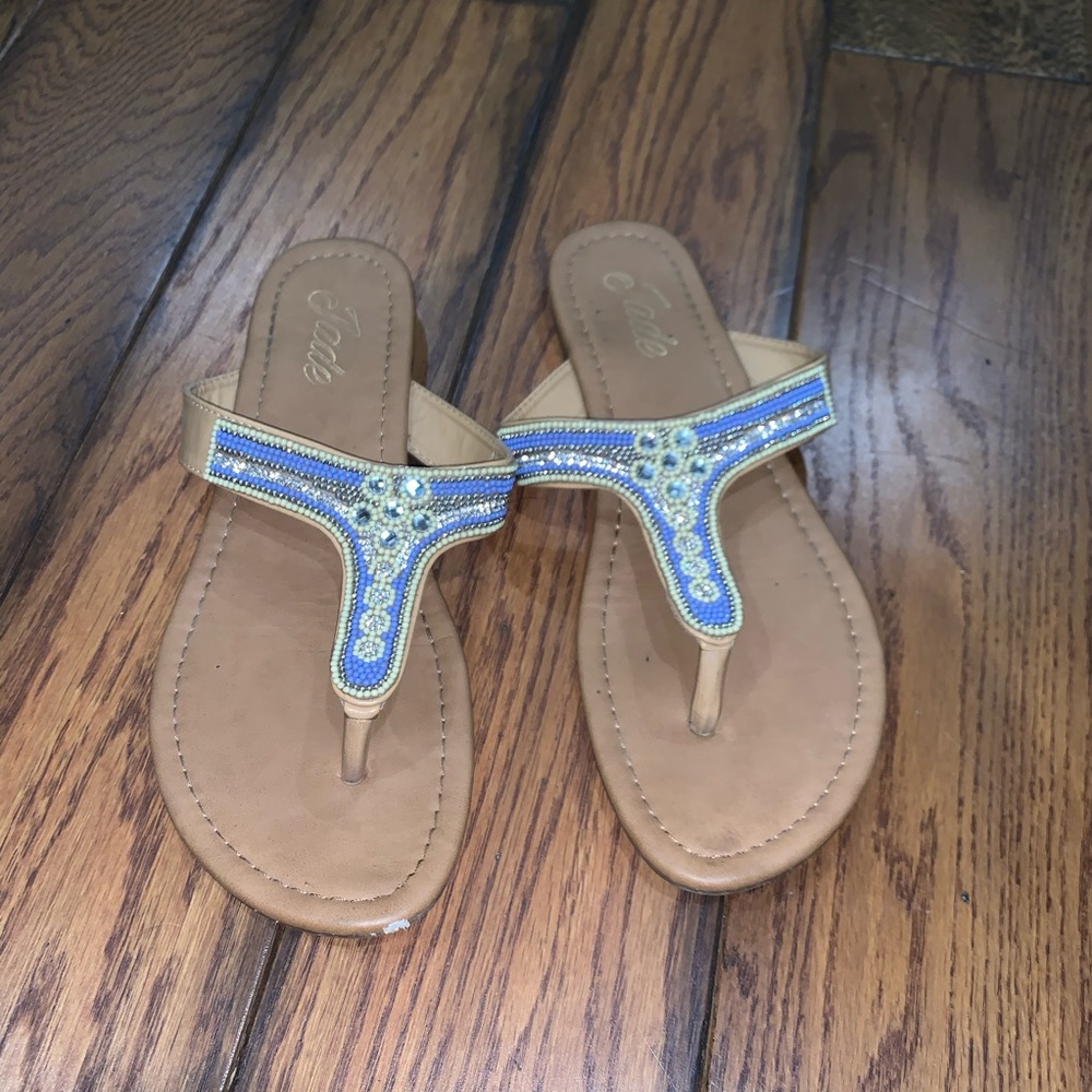 Jade beaded sandals